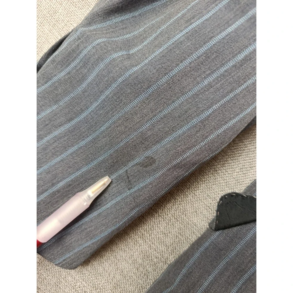 Oxxford Cloth Suit Mens 44 Gray Striped Wool Half Lined Lightweight Pants 36X29